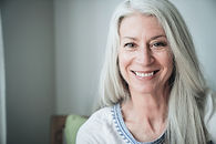 Smiling Mature Woman with Gray Hair