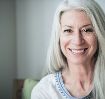 Smiling Mature Woman with Gray Hair