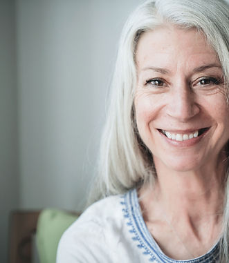 Smiling Mature Woman with Gray Hair