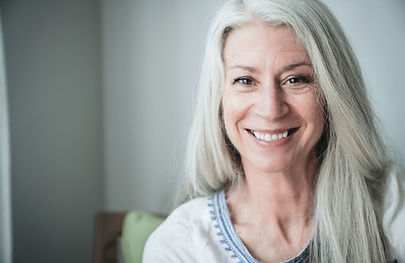 Smiling Mature Woman with Gray Hair