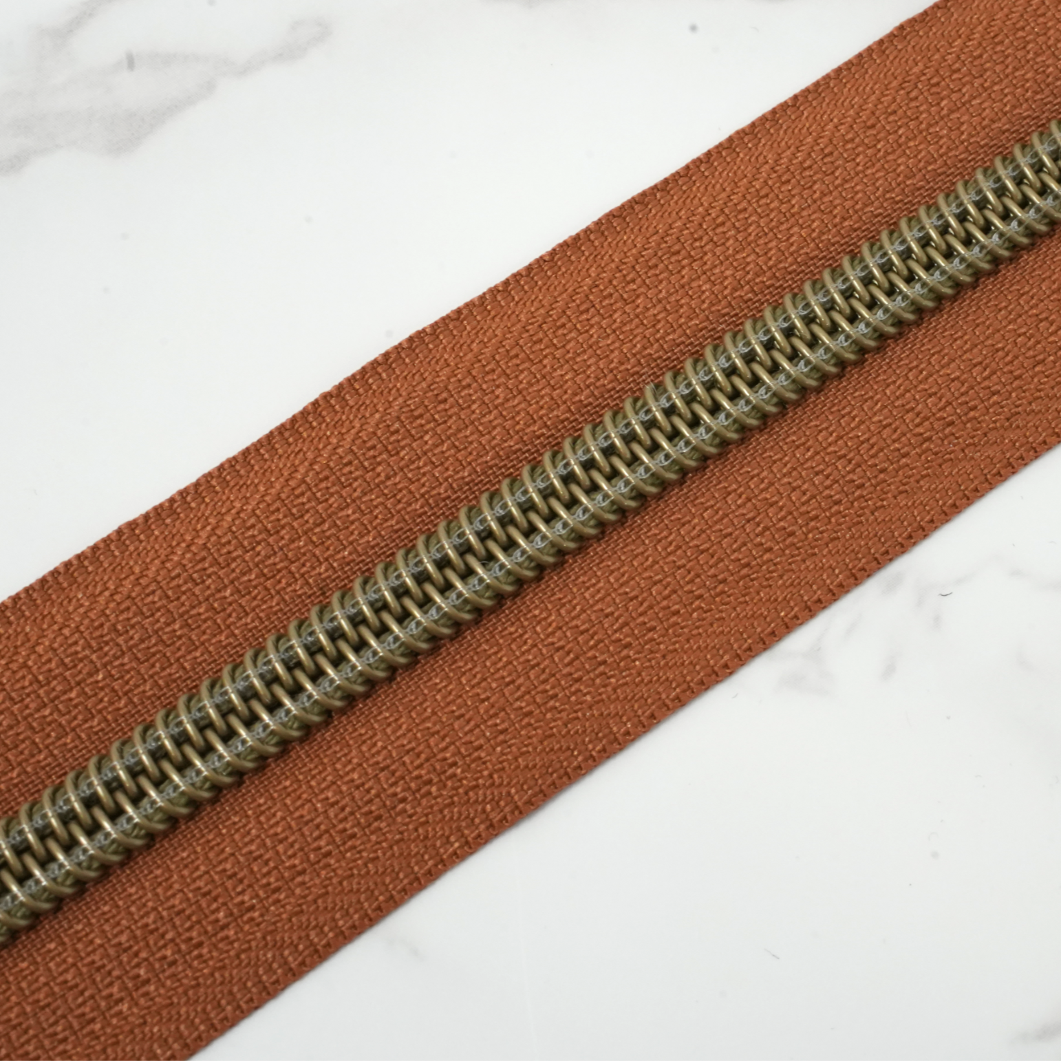 #5 Zipper Tape - SADDLE with Bronze Nylon Coils
