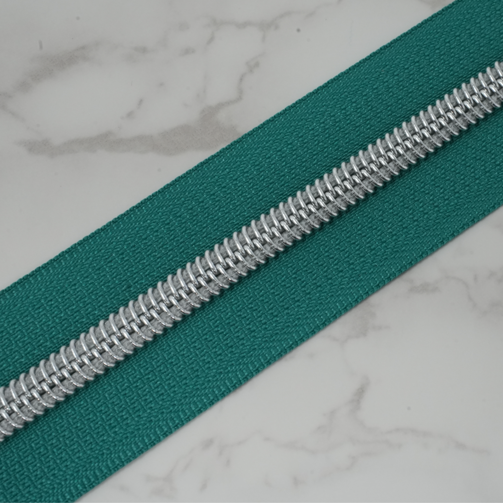 #5 Zipper Tape - FANTASY ISLAND with Silver Nylon Coils