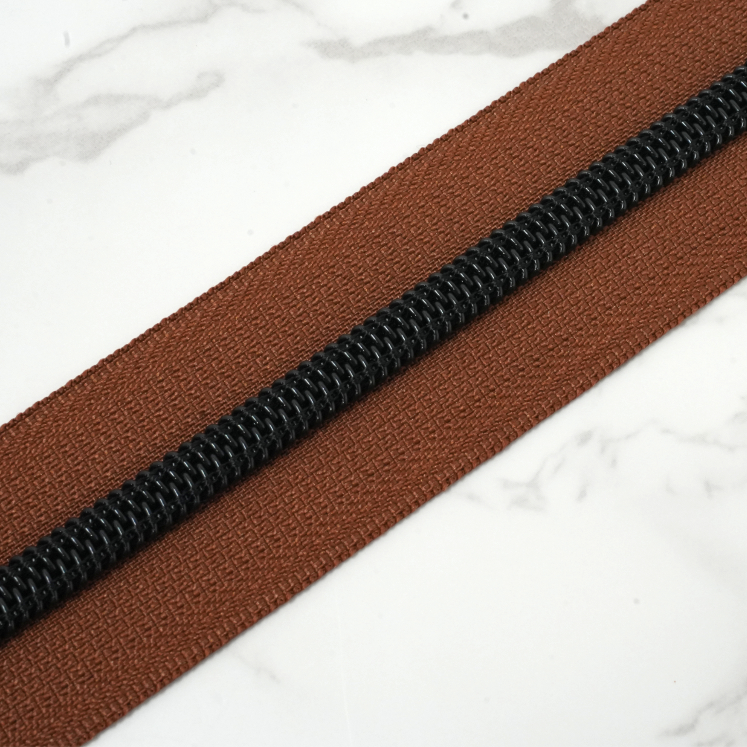#5 Zipper Tape - CHESTNUT with Black Nylon Coils