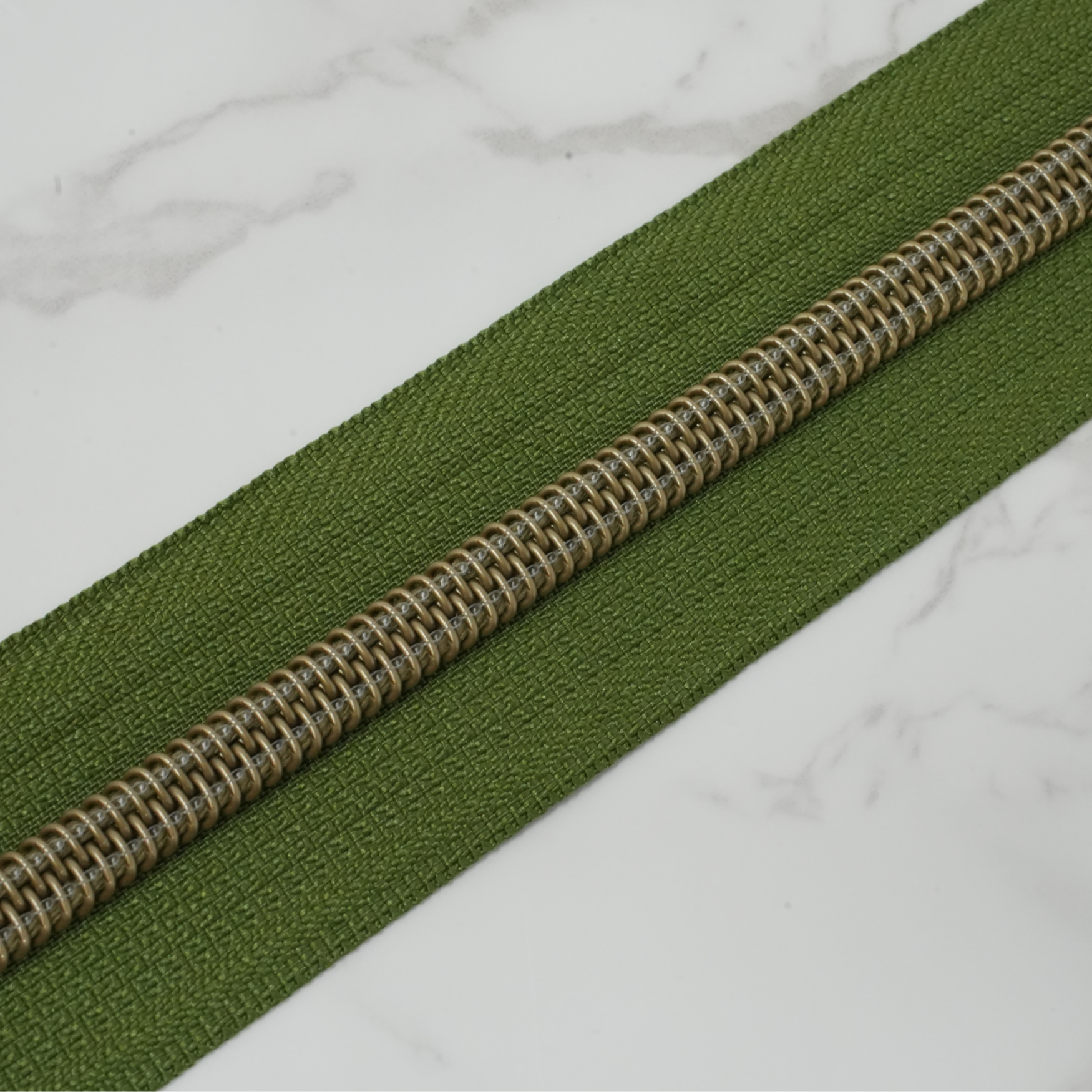 #5 Zipper Tape - COUNTRY MEADOW with Bronze Nylon Coils