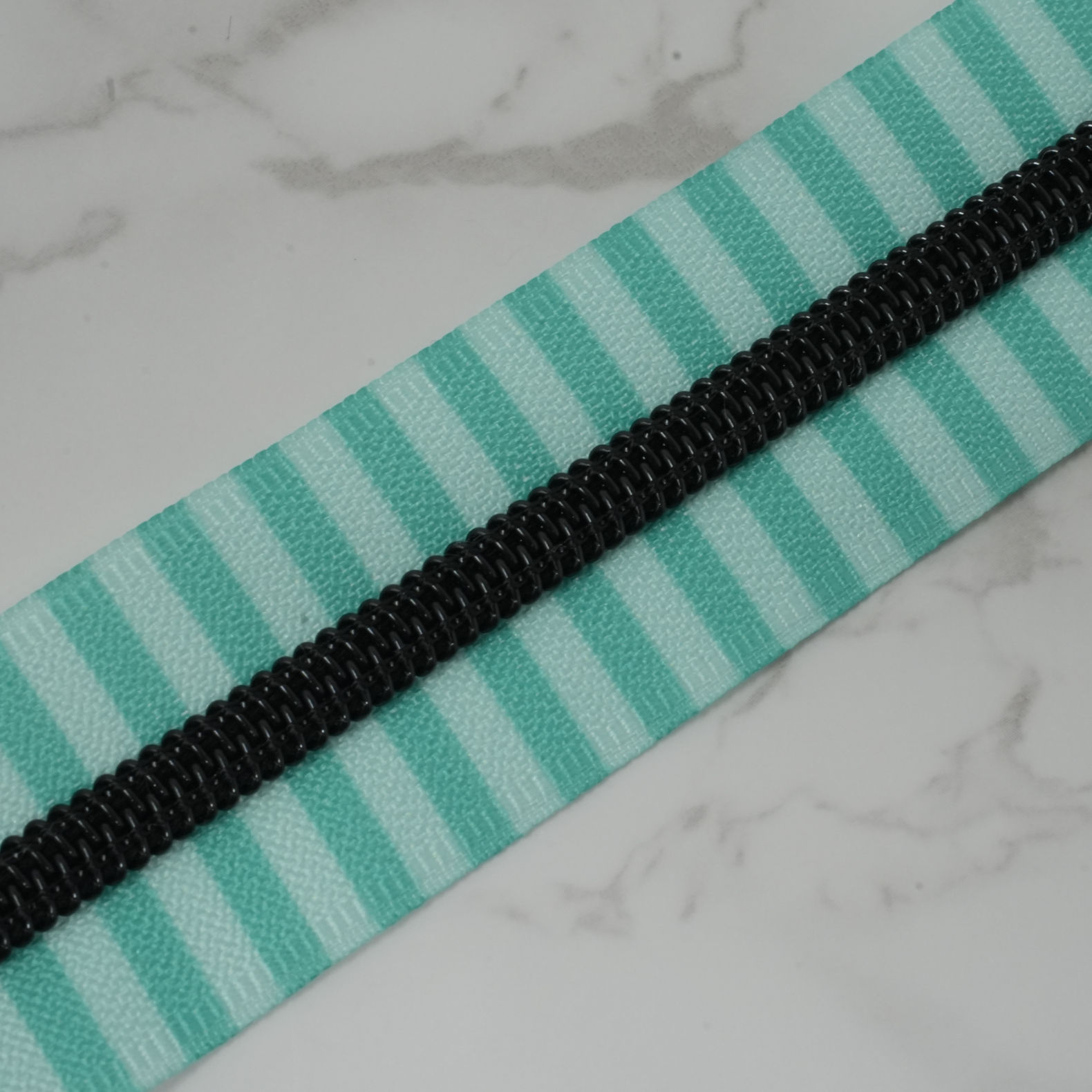 #5 Zipper Tape - MARINA HARBOR WIDE STRIPED with Black Nylon Coils