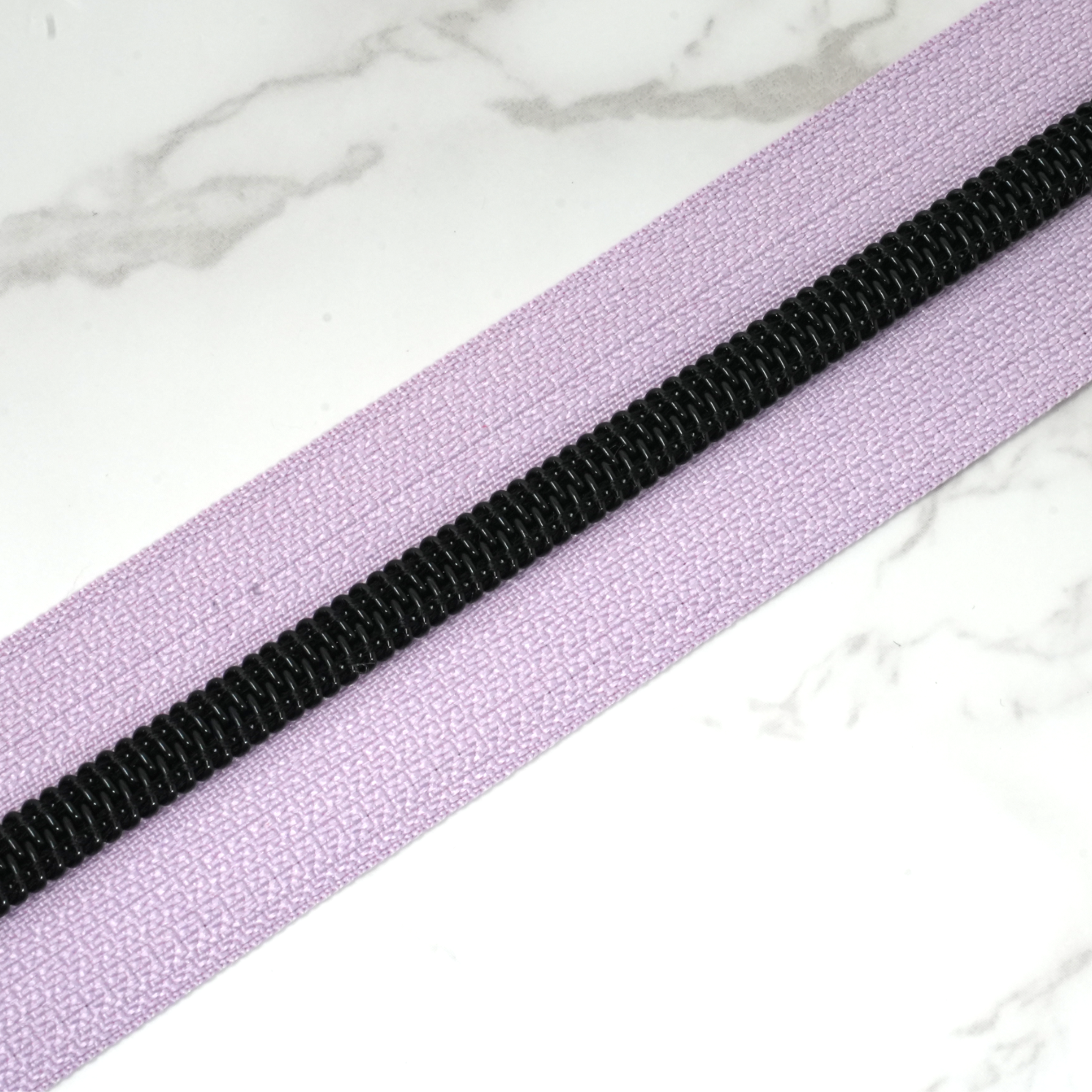 #5 Zipper Tape - PETAL PURPLE with Black Nylon Coils