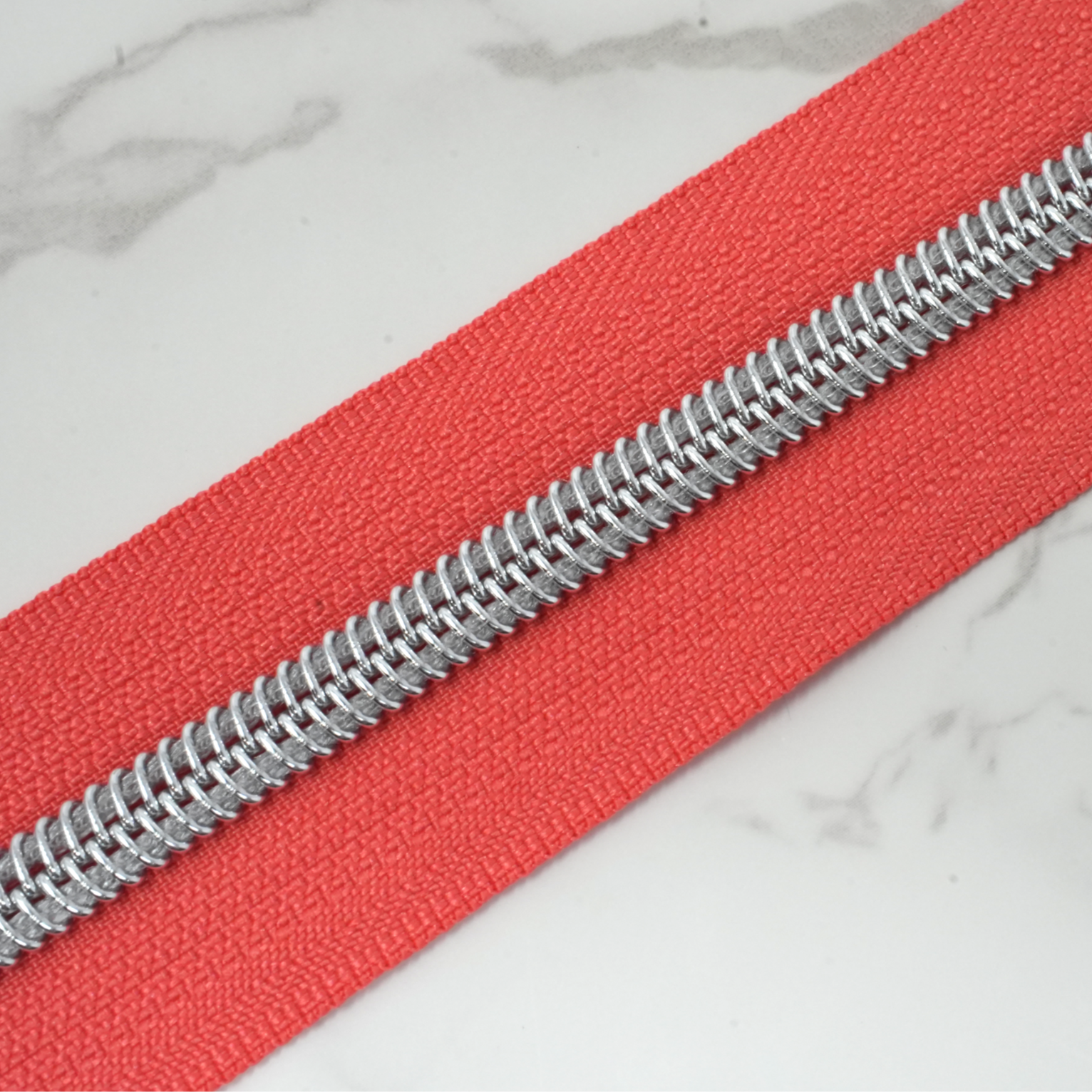 #5 Zipper Tape - PINK GRAPEFRUIT with Bronze Nylon Coils