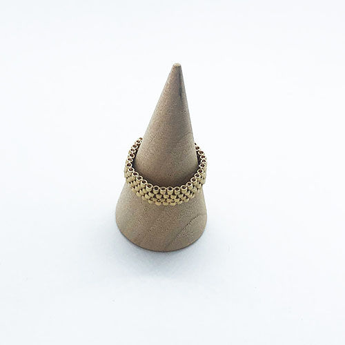 bague perles miyuki femme or mat la chouette nantaise