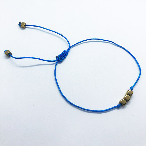 bracelet perles hematite femme bleu la chouette nantaise