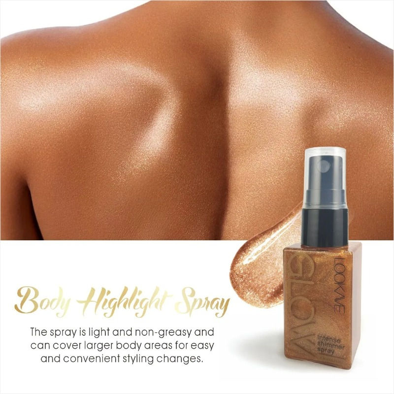 Miniatura: Spray Iluminador Dourado – Efeito Glow Intenso para Rosto e Corpo com Brilho D