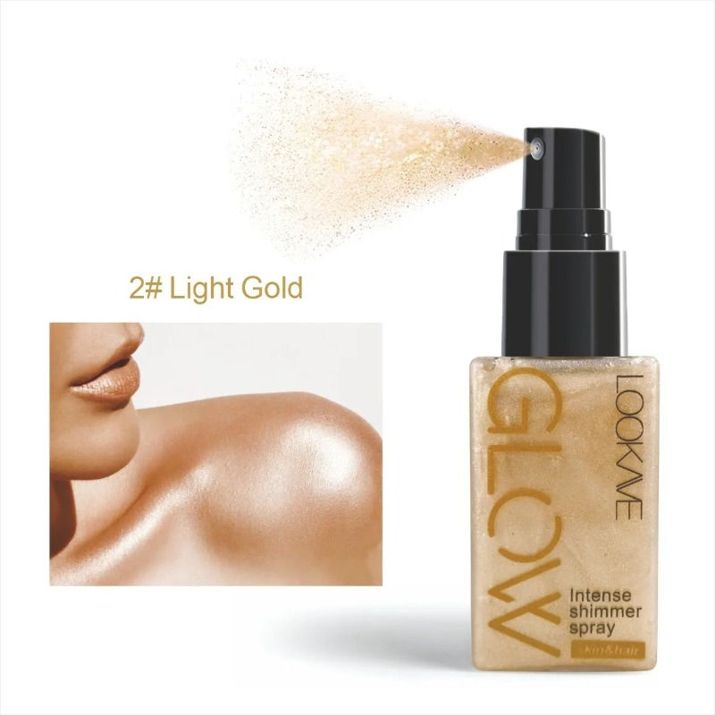 Miniatura: Spray Iluminador Dourado – Efeito Glow Intenso para Rosto e Corpo com Brilho D