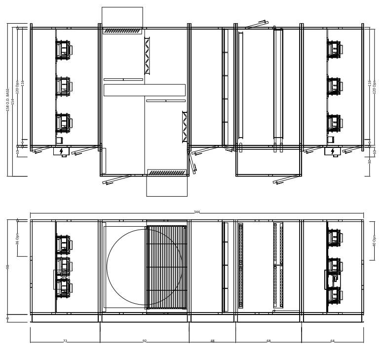 32 000cfm Outdoor Reconomizer With Wheel 12 000cfm Oa