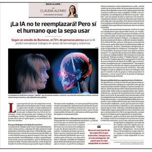 ¡AI, no te reemplazará! Pero sí el humano que la sepa usar