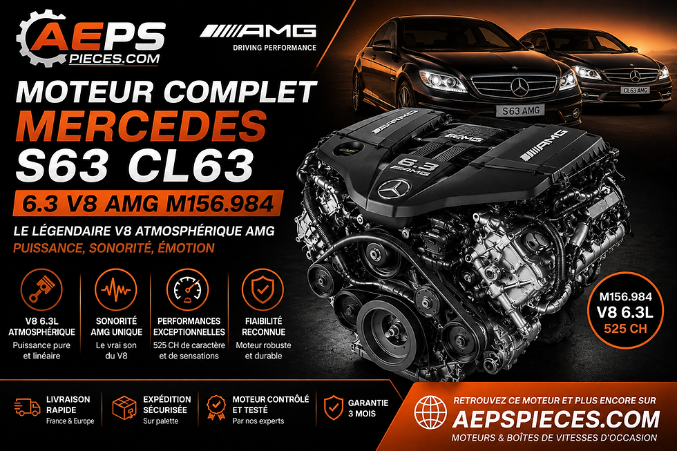 Moteur complet Mercedes S63 CL63 6.3 V8 AMG M156.984 : le dernier V8 atmosphérique légendaire signé AMG