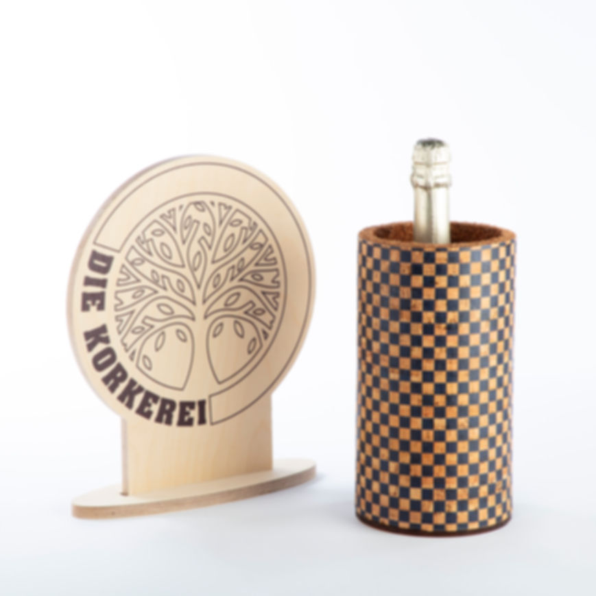 Sekt-/Weinkühler Korkstoff schwarzes Karo