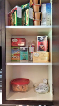 Stocked guest cupboard
