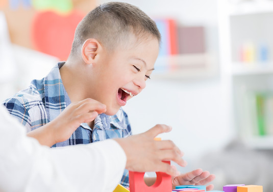 Boy Playing with Blocks