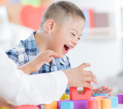 Boy Playing with Blocks