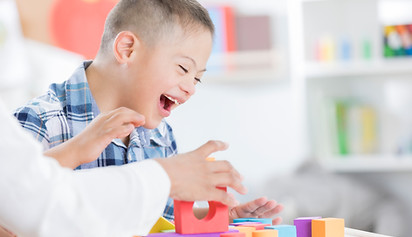 Boy Playing with Blocks