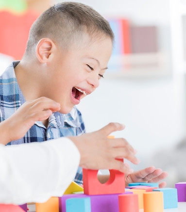 Boy Playing with Blocks