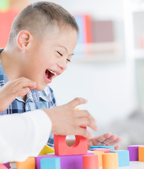Boy Playing with Blocks