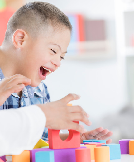 Boy Playing with Blocks
