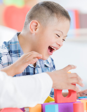 Boy Playing with Blocks