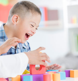 Boy Playing with Blocks