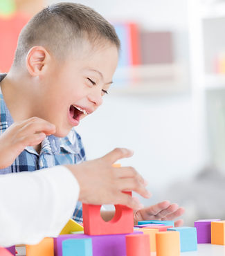 Boy Playing with Blocks
