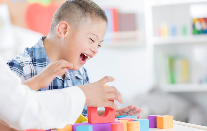 Boy Playing with Blocks