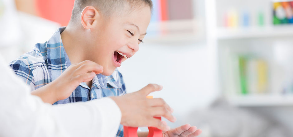 Boy Playing with Blocks