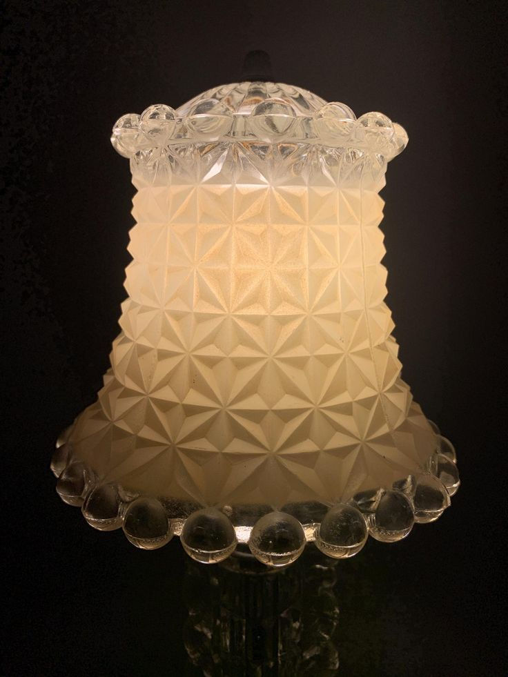 Thumbnail: Art Deco Pressed Glass Boudoir Lamps