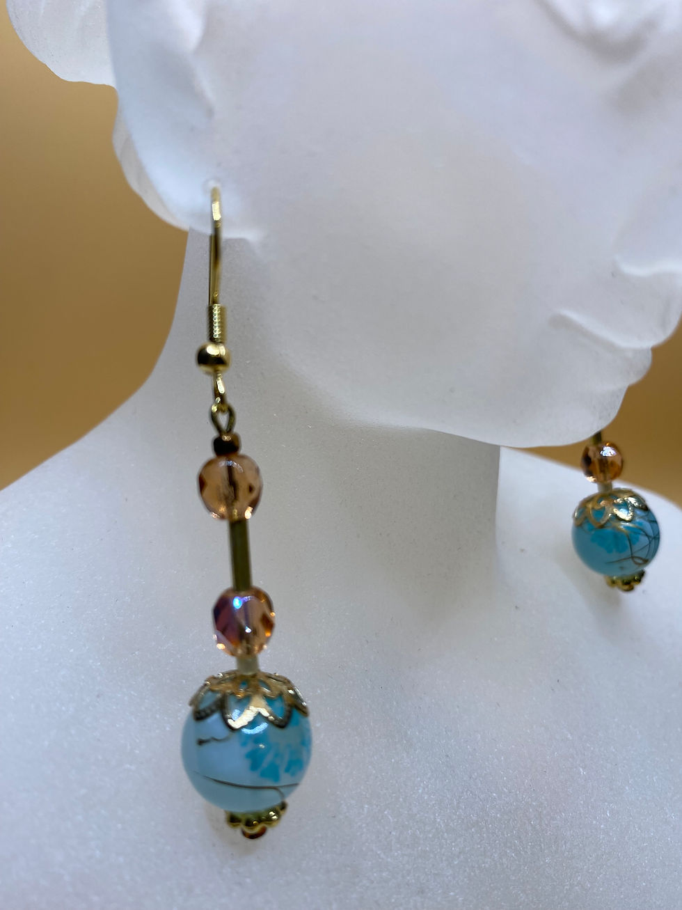 Thumbnail: Genie's Bottle Earrings (Aqua & Amber)