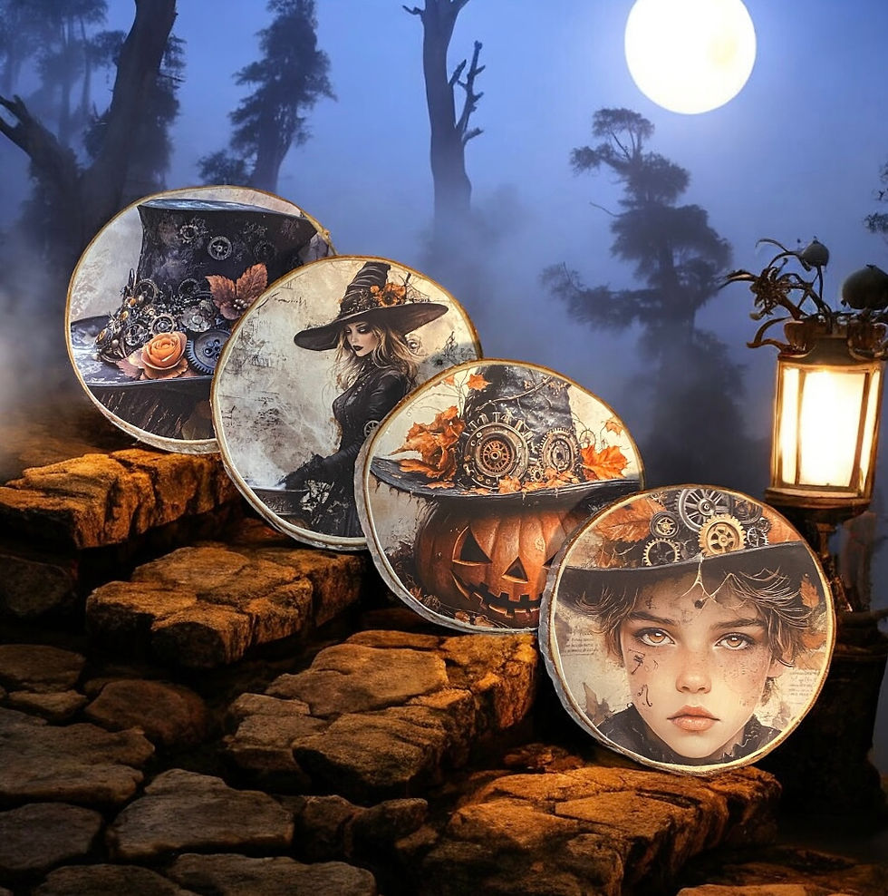Halloween Steampunk Coaster Set