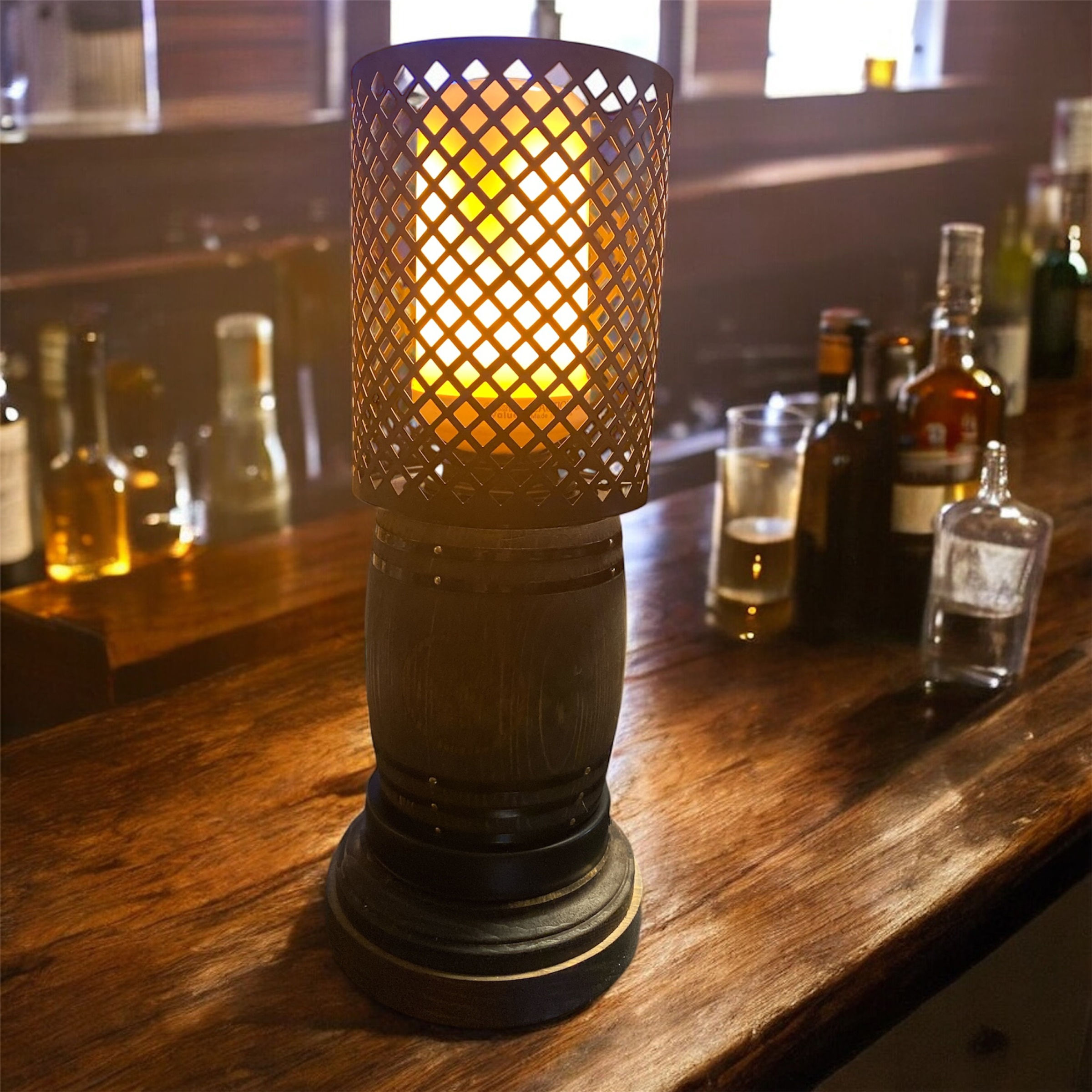 Bourbon Barrel Flicker Lamp