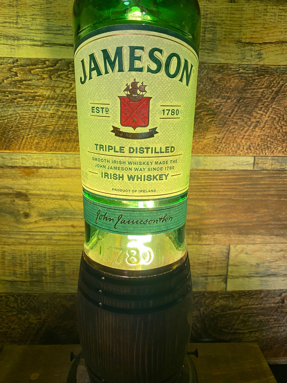 Thumbnail: Jameson Irish Whiskey Barrel Bottle Lamp (Wired)