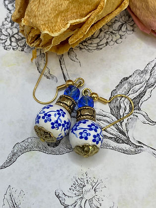 Floral Blue Earrings