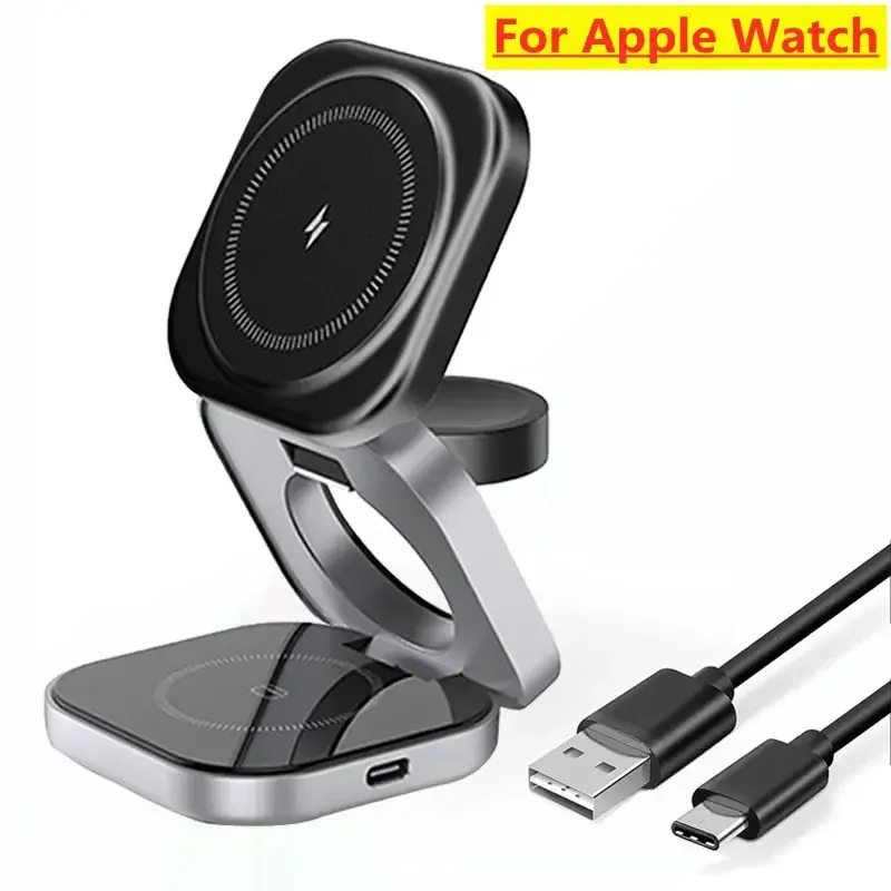 Thumbnail: Foldable 3 In 1 Fast Magnetic Wireless Charger Stand Pad Magnet Wireless Chargin