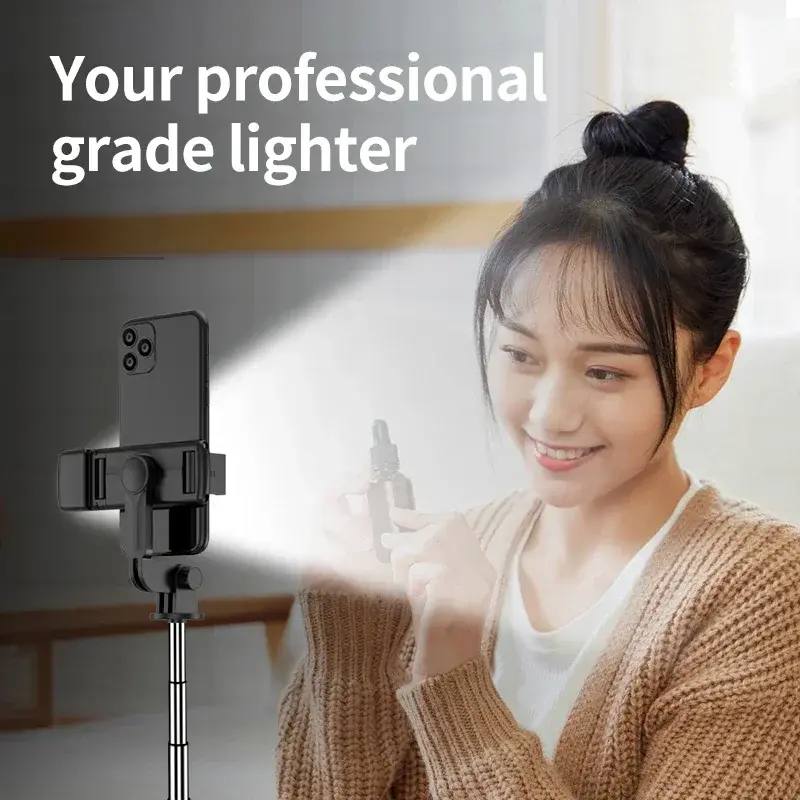 Thumbnail: New 3 In 1 Wireless Selfie Tripod With Fill Light Bluetooth Shutter Remote Contr