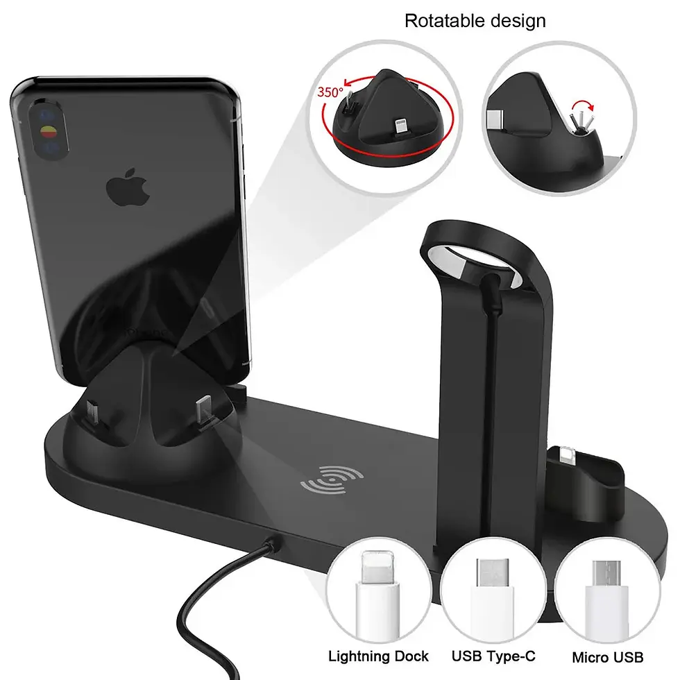 Thumbnail: 7 in 1 30W Wireless Charger Stand Pad For iPhone 15 14 13 Apple Watch