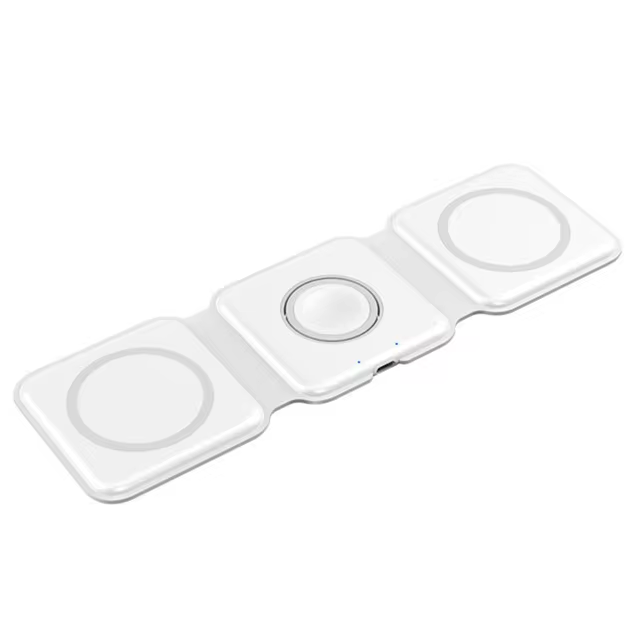 Thumbnail: 3 in 1 Wireless Charging Station for Apple MagSafe Charger, Foldable Magnetic Tr