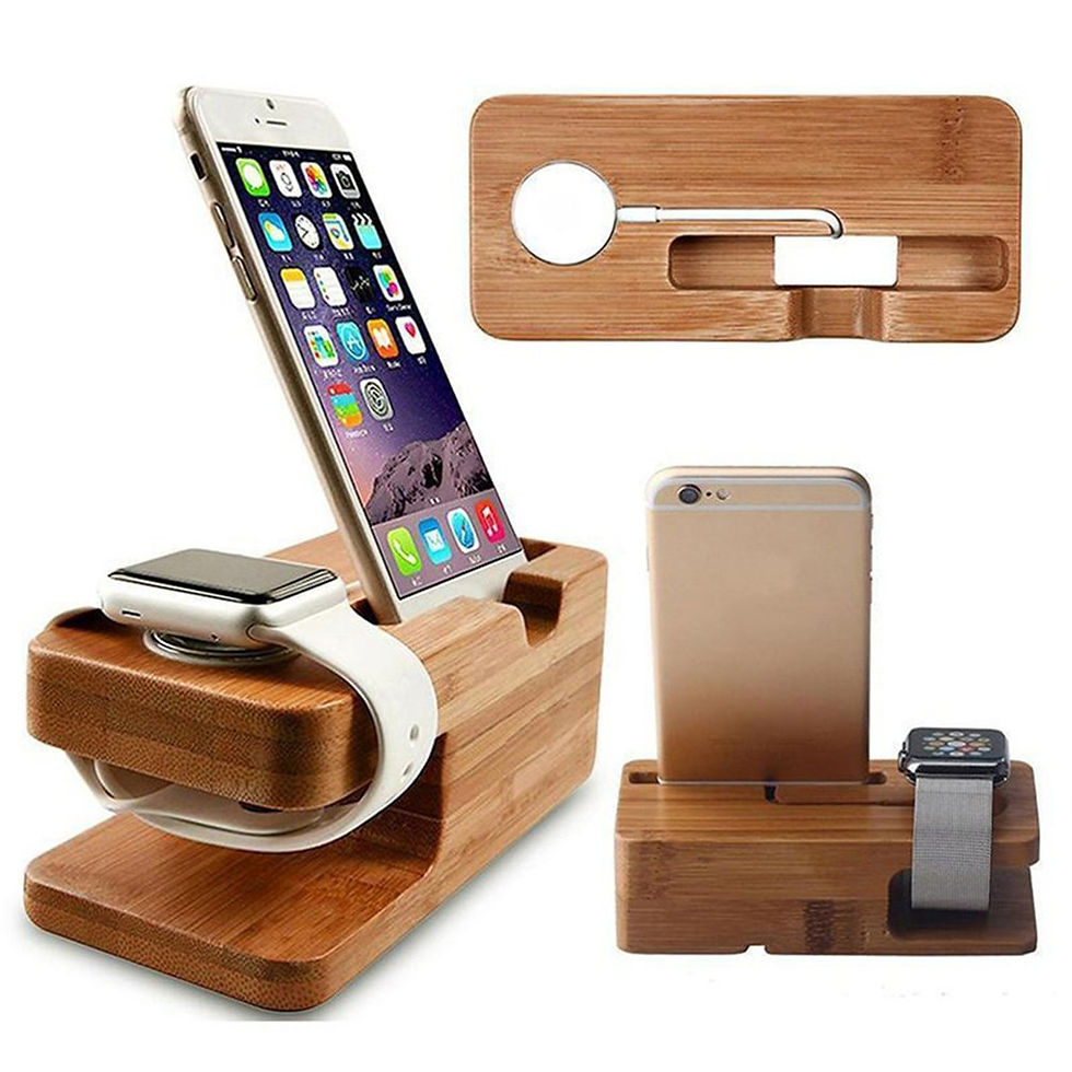 Thumbnail: Wooden Charging Dock Station | Mobile Phone Holder | Bamboo Charging Station