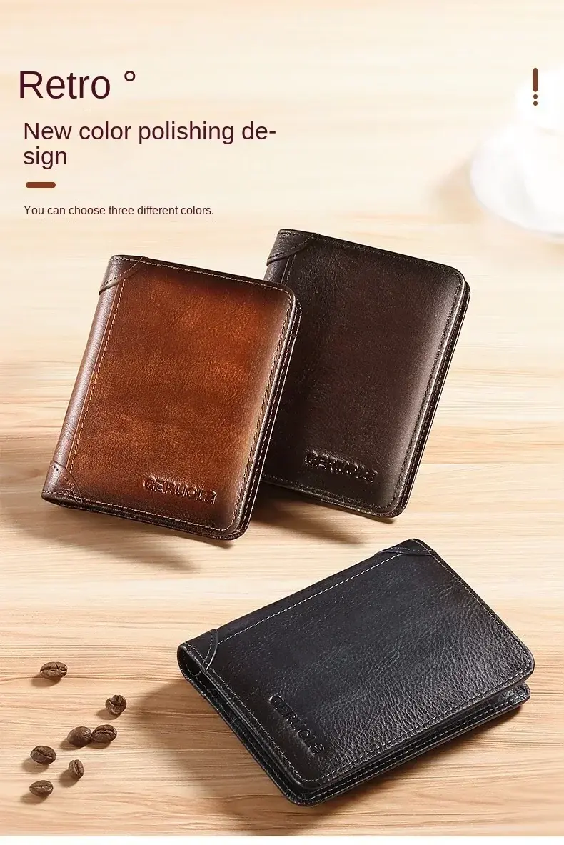 Thumbnail: Leather RFID-Blocking Trifold Wallet | Vintage Design