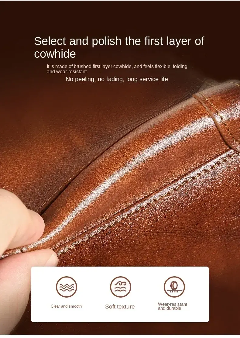 Thumbnail: Leather RFID-Blocking Trifold Wallet | Vintage Design