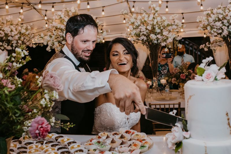 Amar Hunjan & Lion Miretzi Cutting their Cake | Toronto Wedding