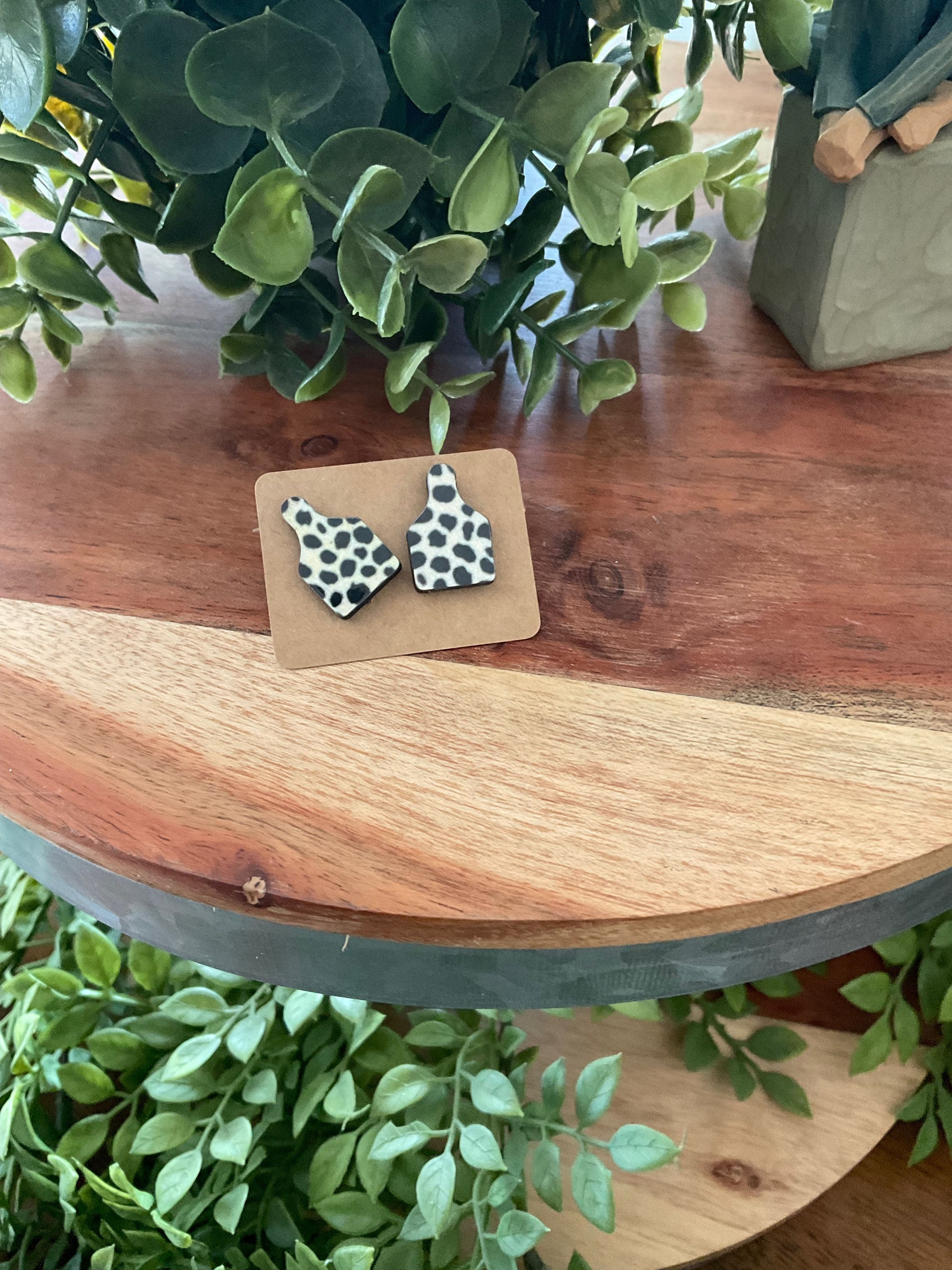 Leopard Ear Tags Post Earrings