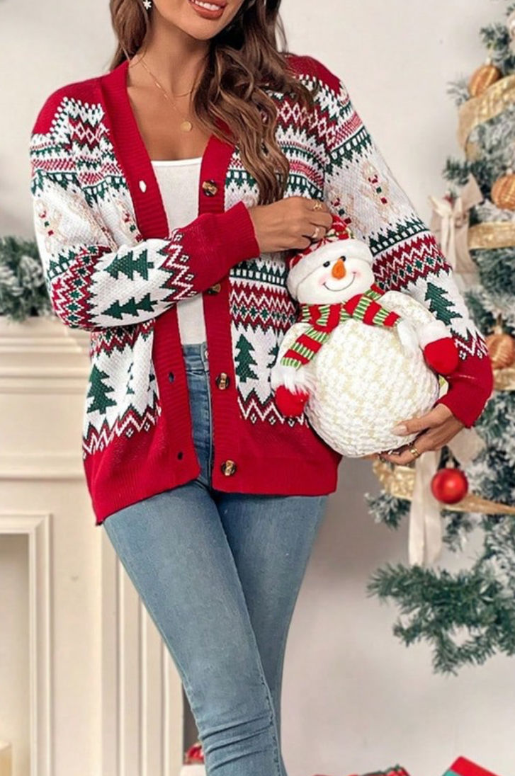 Christmas Sweater Button Up