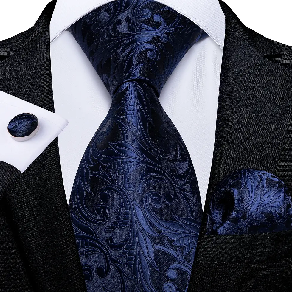 Thumbnail: Men Tie Gold Blue Paisley Wedding Tie for Men