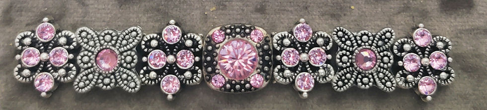 Thumbnail: Close Up Image of Beckette Signature Bling Dog Collar with Light Pink Crystals