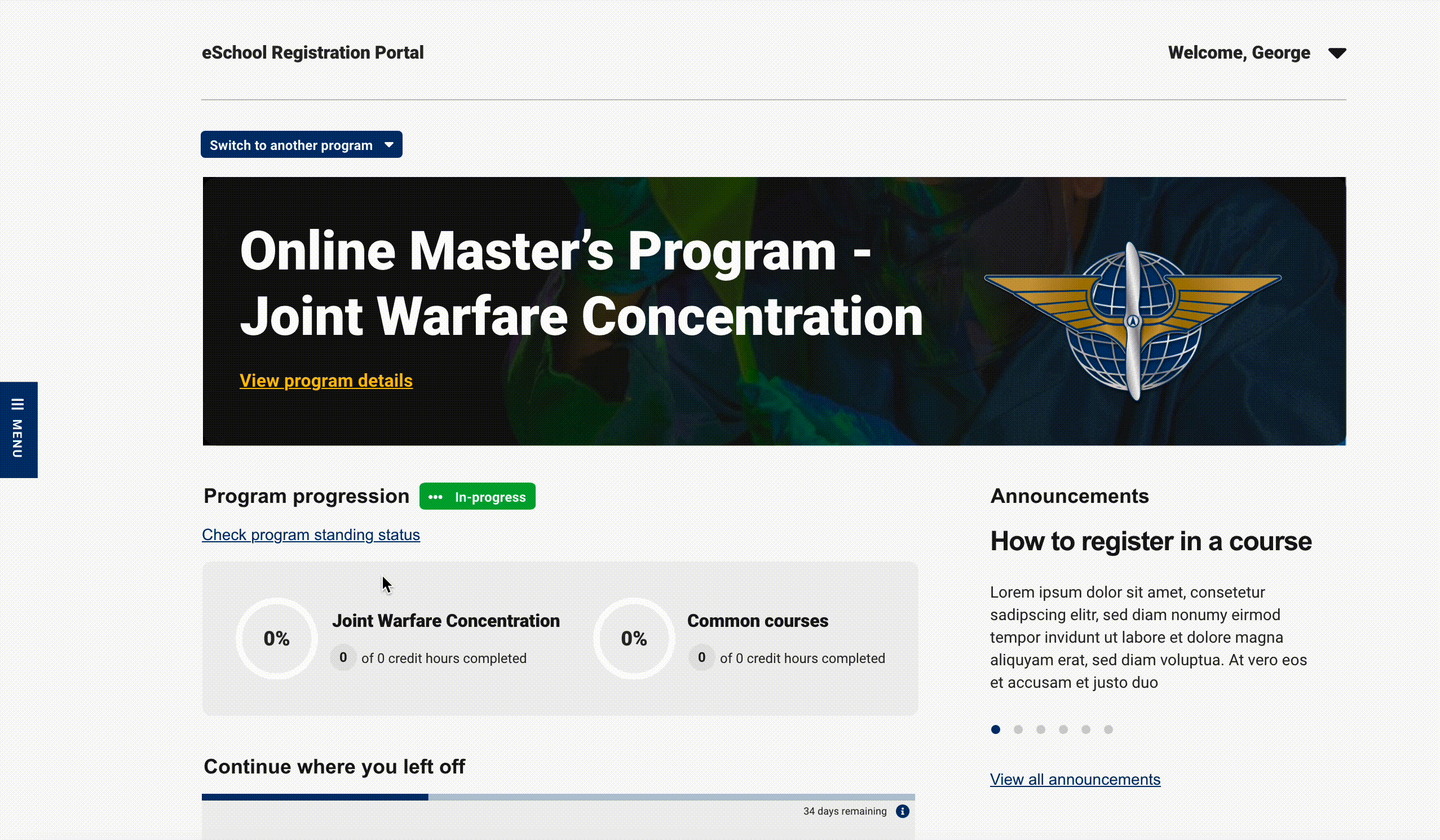Streamlined layout for concise academic information modal video
